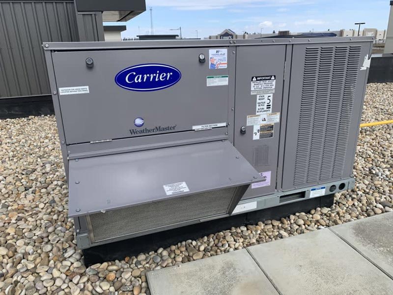 Carrier AC unit on rooftop