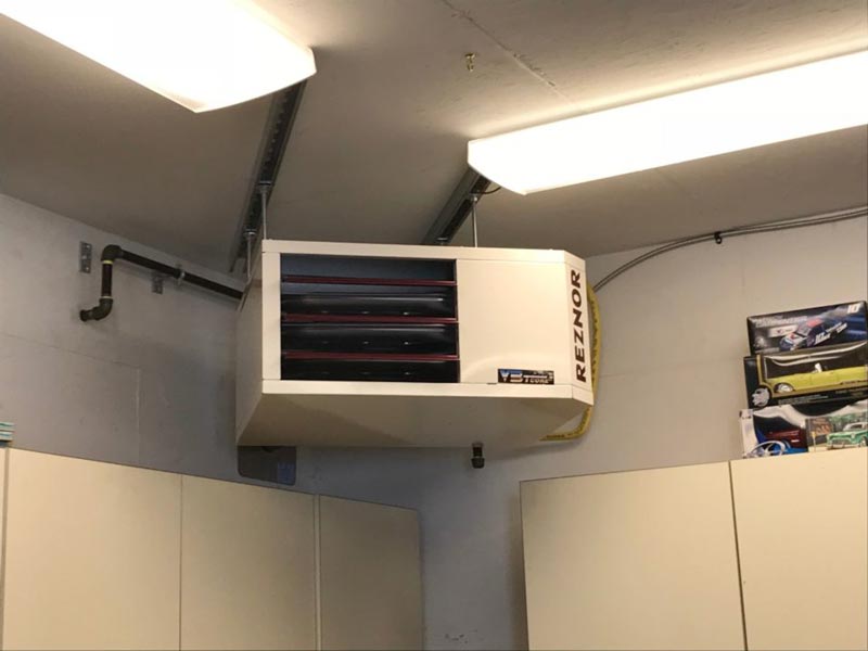 garage heater on ceiling