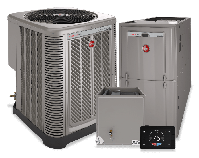 The Heat pump and air conditioner are displayed together in Edmonton, AB.