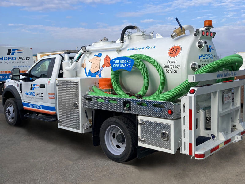 Hydro-Flo truck for sewer drain cleaning