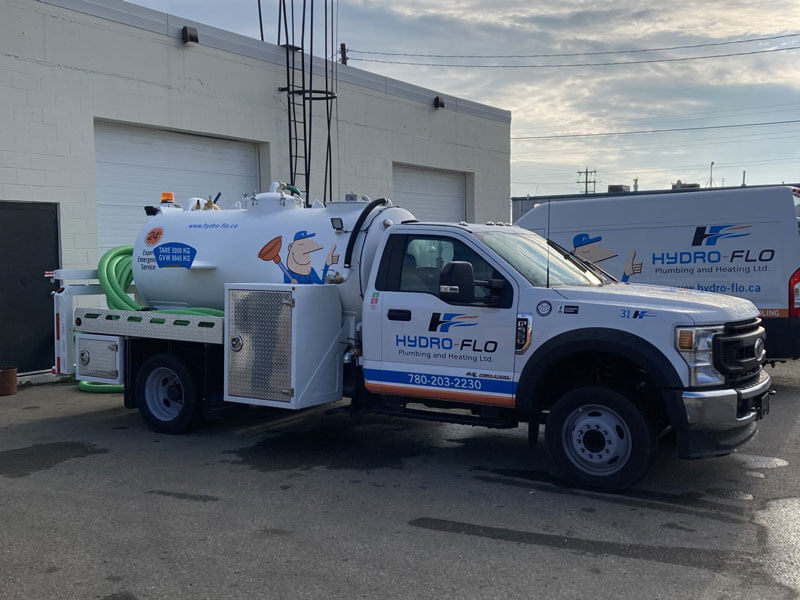 Hydro-Flo truck for sewer drain cleaning