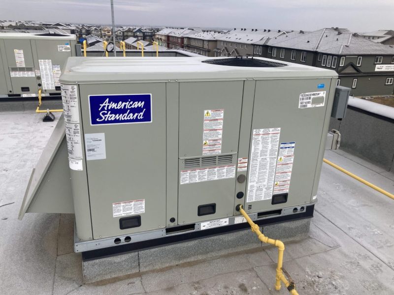 American Standard commercial AC system on rooftop