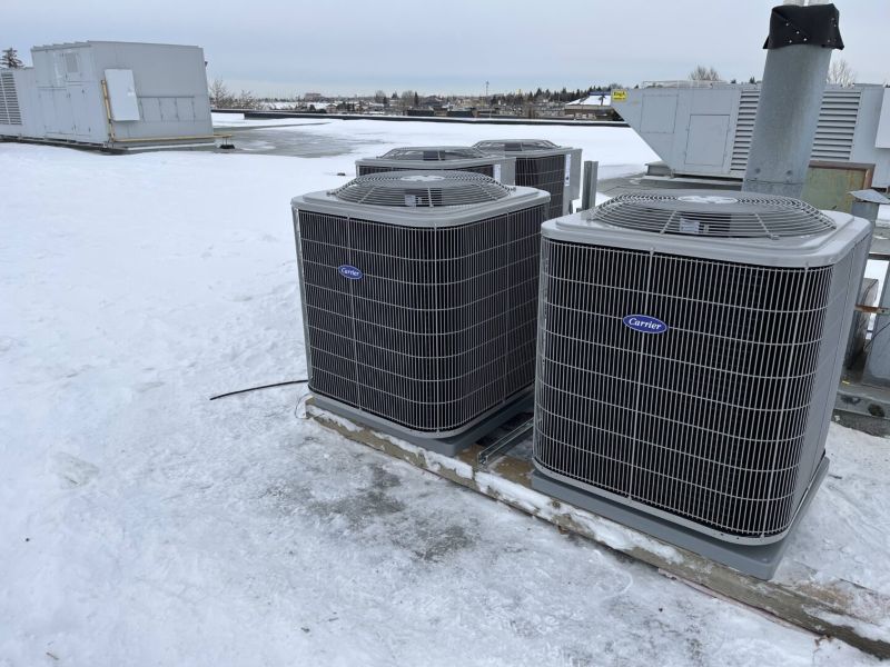 Carrier AC units on rooftop