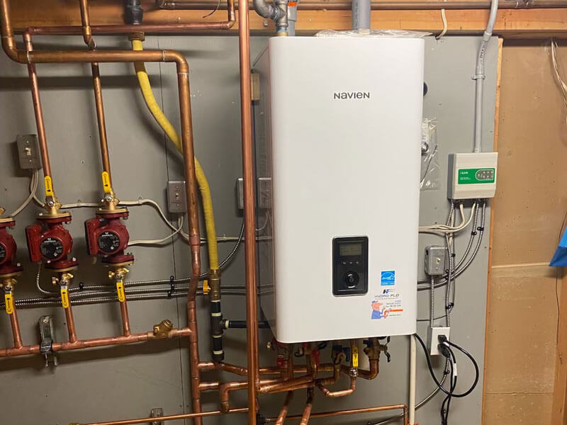 water heating system on wall