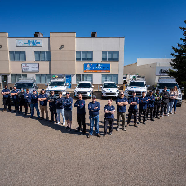 Staff photo of Hydro-Flo outside building  in Edmonton, AB 