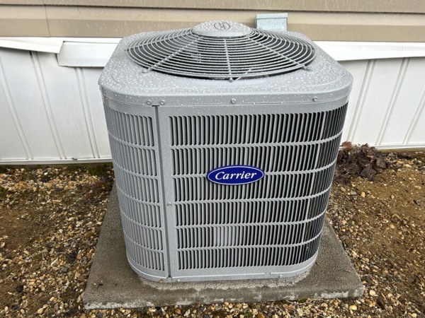 A carrier air conditioner was installed outside a house in Alberta, Canada