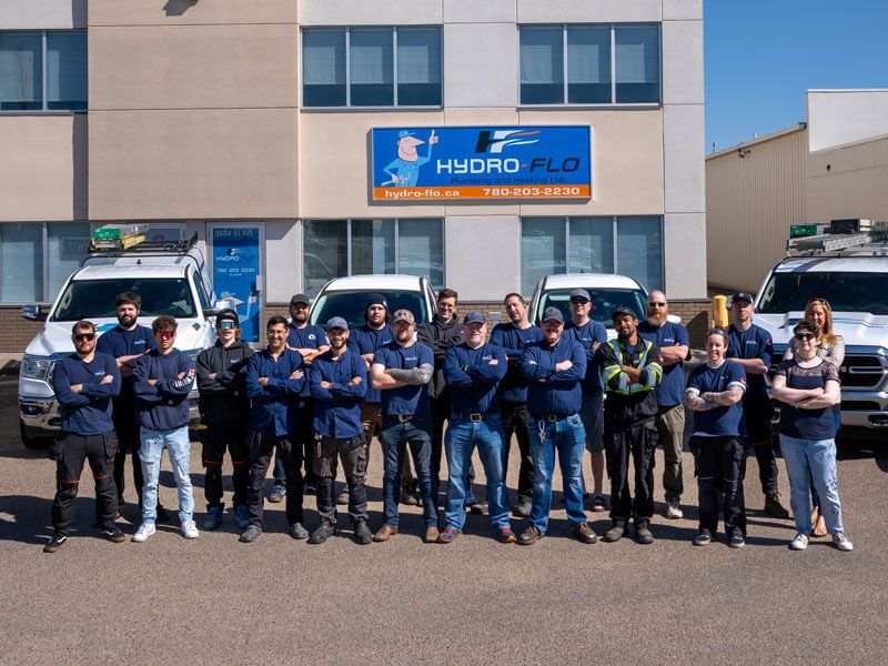 A Staff Standing Outside the Office at Hydro-Flo Heating & Plumbing